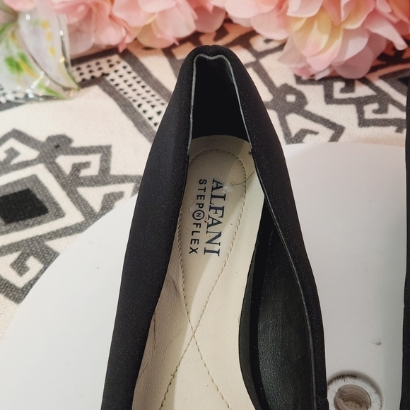 Alfani Step Flex Black Peep Toe Wedges 5.5M - Picture 10 of 12